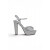 20101 Women Evening Platforms Slingback High Heels in Silver